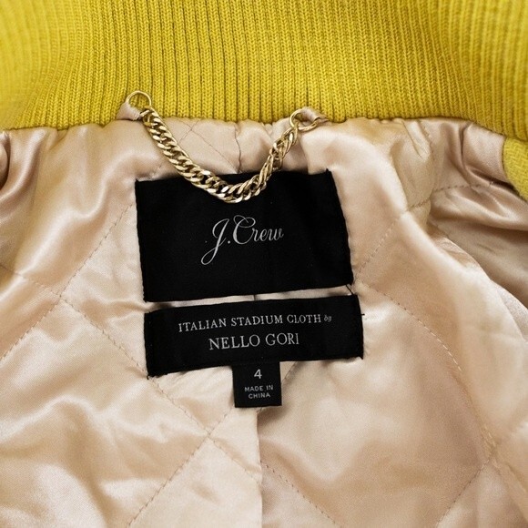 J. Crew Stadium Cloth Wool Cocoon Coat Citron Yellow Size 4 - Picture 9 of 11